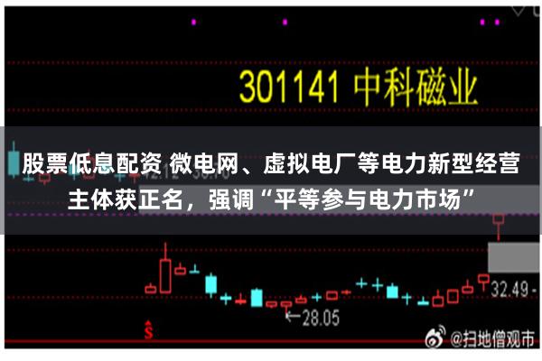 股票低息配资 微电网、虚拟电厂等电力新型经营主体获正名，强调“平等参与电力市场”