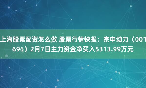 上海股票配资怎么做 股票行情快报：宗申动力（001696）2月7日主力资金净买入5313.99万元
