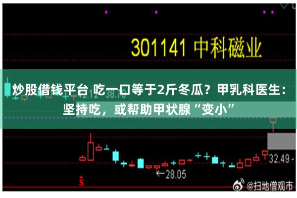 炒股借钱平台 吃一口等于2斤冬瓜？甲乳科医生：坚持吃，或帮助甲状腺“变小”