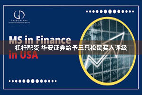 杠杆配资 华安证券给予三只松鼠买入评级